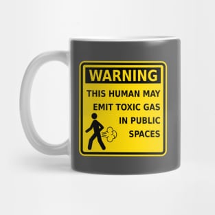 Fart Warning This Human May Emit Toxic Gas Funny Gag Gift Mug